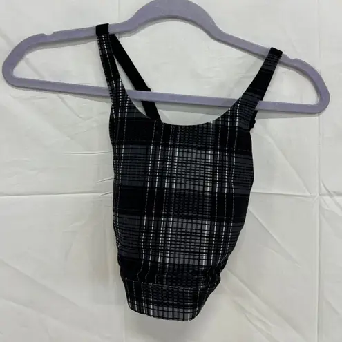 NWT Stori Endurance Plaid Print Padded Sports Bra Black/White/Gray Women's US 2 Size undefined