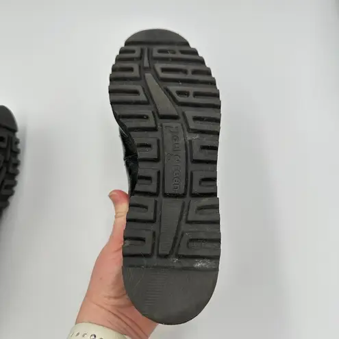 Paul Green Black Patent Leather Studded Loafers Platform Chunky Sole Size 8