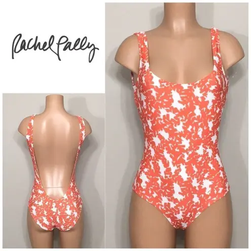 Rachel Pally one piece orange & white swimsuit. New