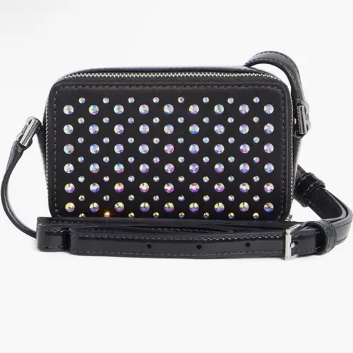 Kate Spade  Black and Silver Studded Crossbody micro bag