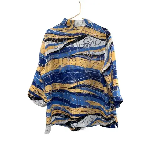 Allison Daley Women’s Blouse 22W | Abstract Print 3/4 Sleeve Button-Down