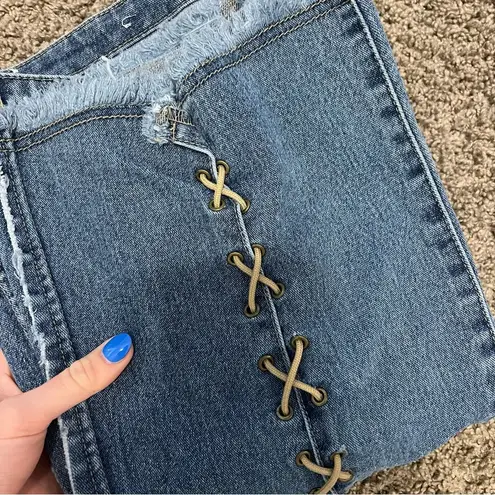 Vintage Y2K Younique Suede Lace Up Jeans Size 4