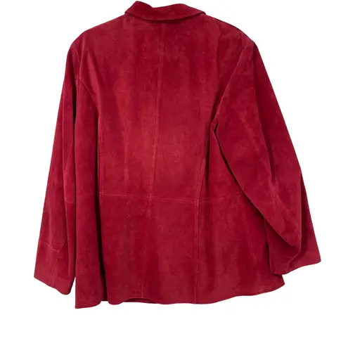 Bernardo RED SUEDE LEATHER FULL ZIP JACKET SIZE 1X