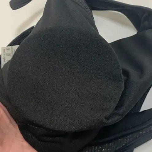 Women's V Neck High Leg Low Back One Piece Swimsuit Metallic Black Size XS