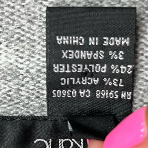 Karen Kane L Oversized Embroidered Sweater Gray front pockets Lagenlook