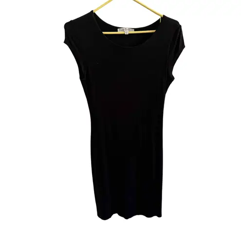 Velvet Torch Black Sleeveless Round Neck Fitted Stretch Bodycon Dress Large