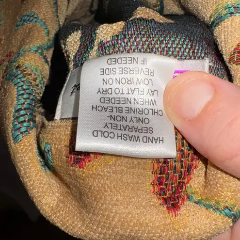 Maggie Sweet vintage Floral Tapestry Jacket Full Zip Up Beige Green Brown Size L Tan Size L