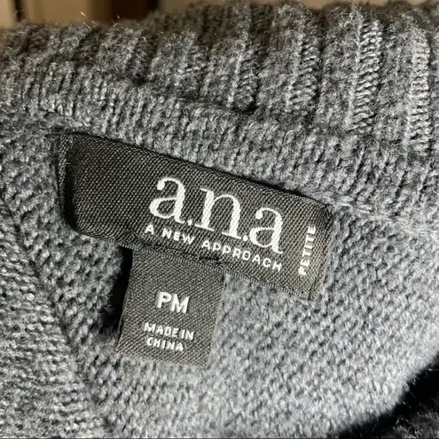 a.n.a  Grey Knit Fold-over Neck Long Sleeve Sweater PM