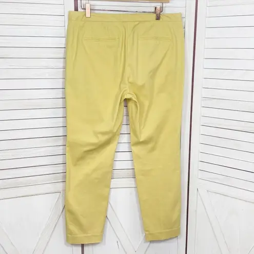DKNYC Twill Zipper Pocket Center Seam Ankle Pants Yellow 12