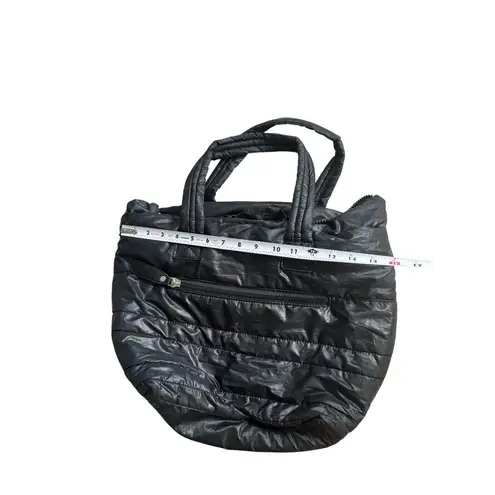 Sondra Roberts Black Puffer Shoulder Tote Bag