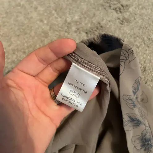 House of Harlow 1960 REVOLVE Womens S Blouse Smocked Top Floral Sheer small Gray