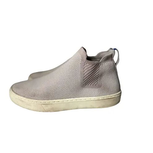 Rothy's  Chelsea Boots Womens Size 6 Pink White Fabric Mid Top Booties