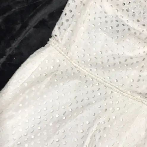 Madison Leigh White Belted Eyelet Sheath Dress Preppy and Chic Sizeb10