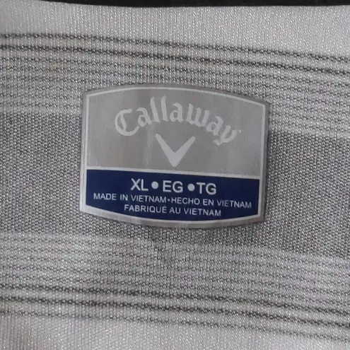 Callaway  Black and White Striped Shirt Golf Sleeveless Polo V-Neck Collar XL