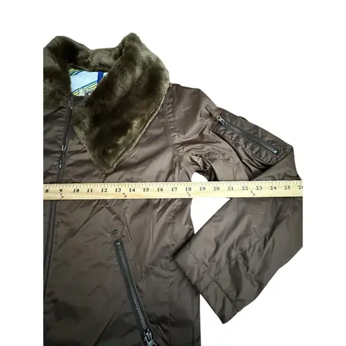 Burton B by Roosevelt Bomber Snowboard Jacket Women's Small Satin Brown #KL3-1