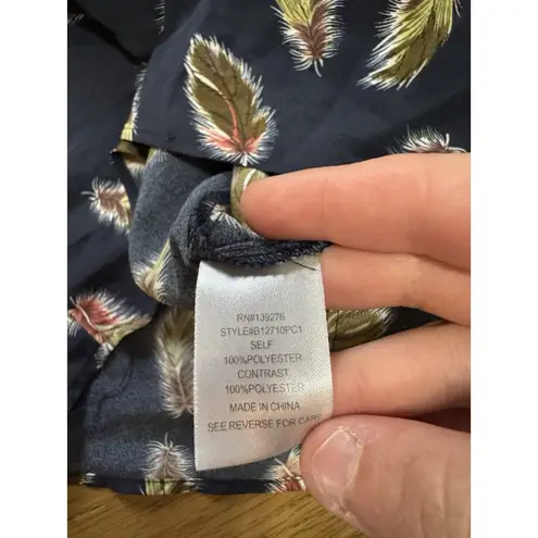 Daniel Rainn Women Feather Popover Blouse Size XL Long Sleeve Lightweight Boho