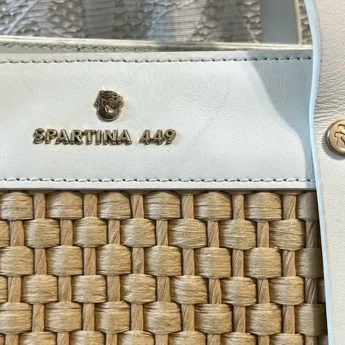 Spartina 449 Bamboo Moon Savannah Satchel Woven White Leather Handbag