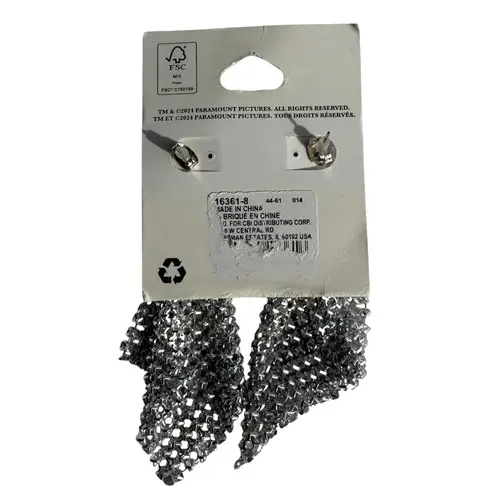 Claire's x Mean Girls Silver Mesh Like Sequin Drop Earrings NEW