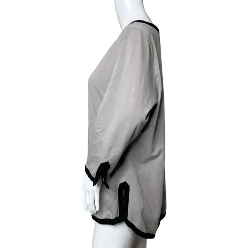 Gretchen Scott Shirt Womens XXL Goddess Gray Black Tunic Neutral Minimalist