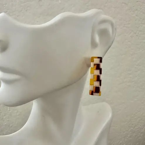 Nat + Noor checkered pattern earrings