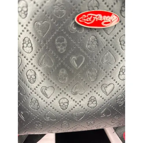Ed Hardy Skull and Heart Embossed Backpack handbag