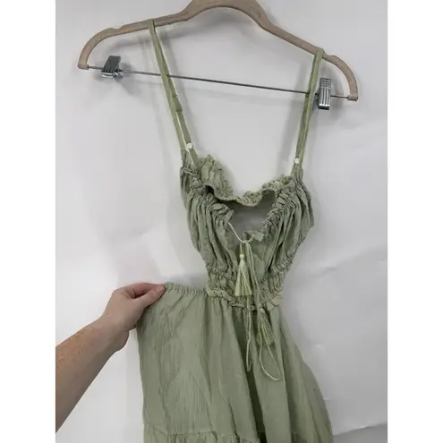 Fairy Whimsical Festival Midi Dress Women Small Green Prairie Hippie Wlwgsnt Fem