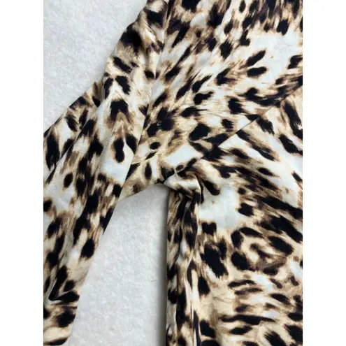 Soma Long Sleeve Leopard Print Tunic Dress Women Medium