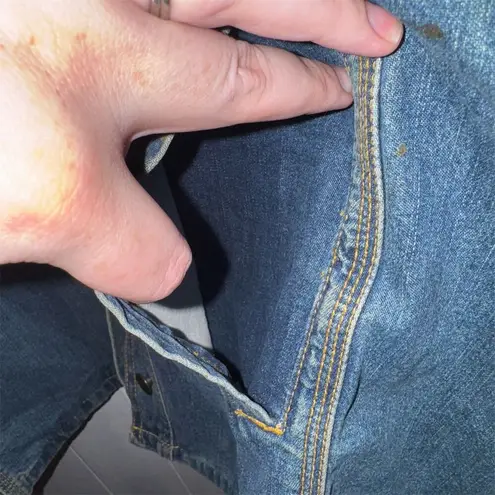 Women's Plus Size 4X Studded Denim Jacket Blue Mid