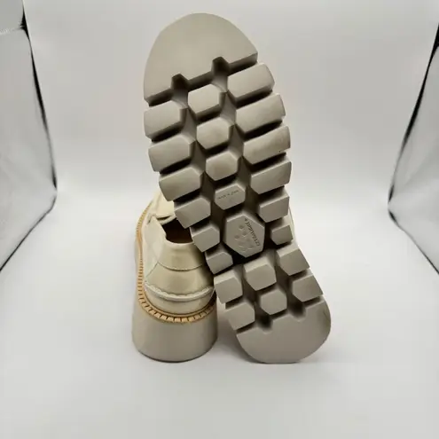 Pedro Garcia Sebas Lug Loafers Women's Shoes Cream Lug Sole Chunky Size 40 US 10