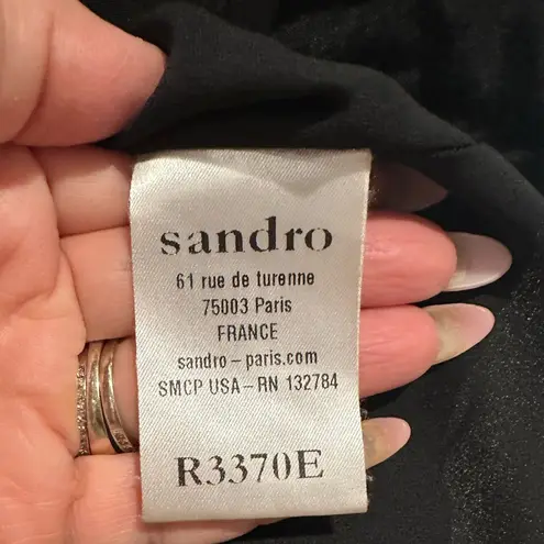 Sandro BLACK SLEEVELESS COCKTAIL DRESS S