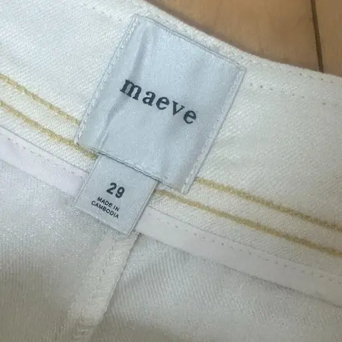 Anthropologie MAEVE Linen Blend Shorts Cream Size 29