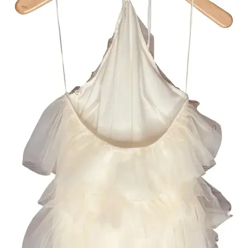 The Post Tiered Mesh Chiffon Ruffle Knee