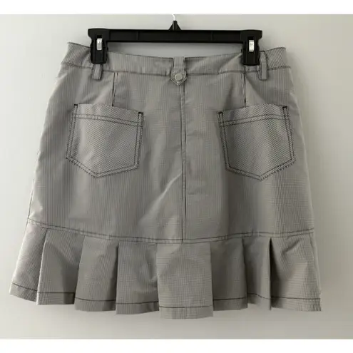 IBKUL Skirt Size 6 Black White Gingham Pleated Skort Golf Tennis Pickleball
