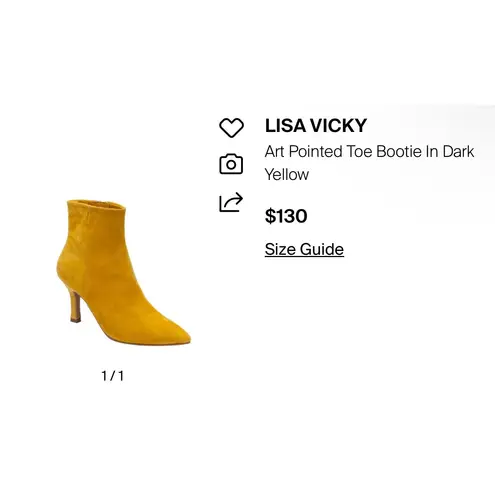 NIB! Lisa Vicky Art Pointed Toe Black Stiletto Heel Suede Bootie