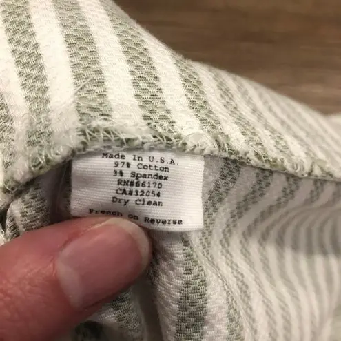 Pins & Needles Full Pleated Mini Skirt Pockets Ivory Green 2 Unlined Stripes Zip