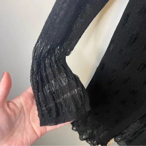 Save the Queen cardigan sheer sweater made in Italy Black Size M