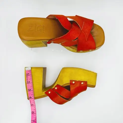 ZIGI Orange block heel Crisscross Suriel Platform Retro