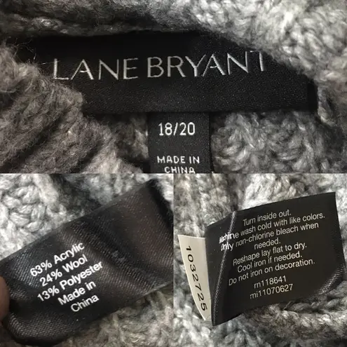 Lane Bryant  Bejeweled Neck Gray Sweater 18/20