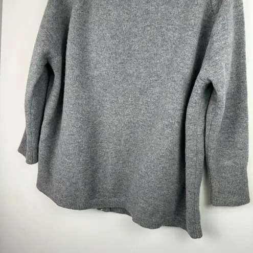 Ellen Tracy 100% Wool Cowl Neck Zip Sweater Jacket Sz XL Grey