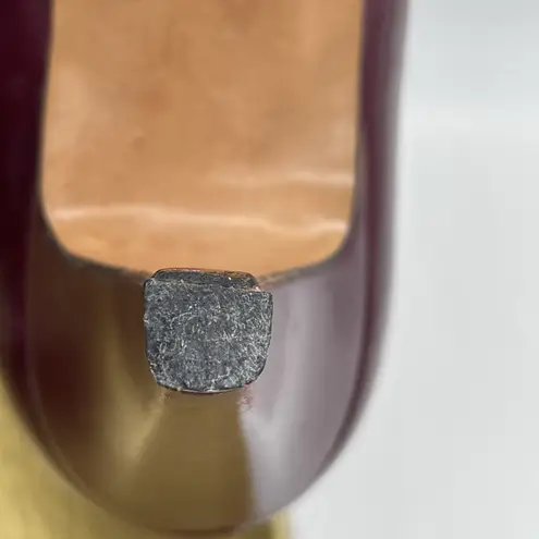 Sesto Meucci Vintage Womens 8 Pumps Burgundy Leather Heels Made In Italy Shoes