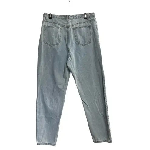 Missguided MISGUIDED Riot High Rise Mom Jeans Women US 12 Light Wash Denim Blue Deep Pocket