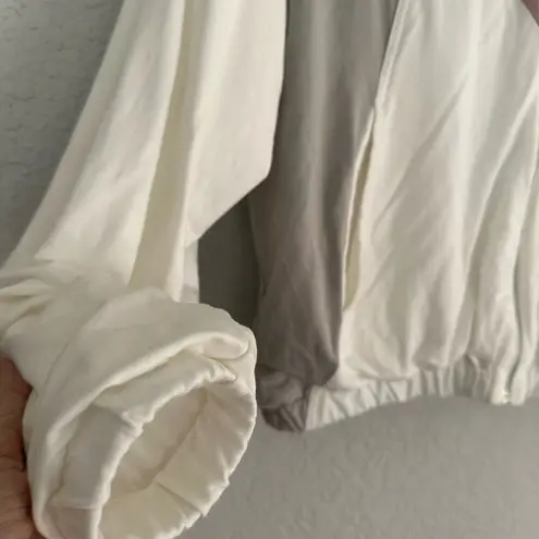 Zyia Active Cream Block Soft Full Zip Hoodie Retro Colorblock Size XS Athleisure