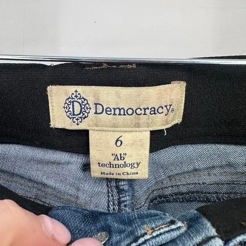 Democracy Womens Ab Tech Mid-Rise Skinny Ankle Jeans Blue Medium Wash Size 6