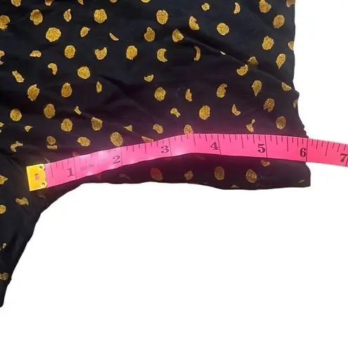 Claude Womens Small Vintage 1990s Black Yellow Polka Dot High Rise Flowy Shorts