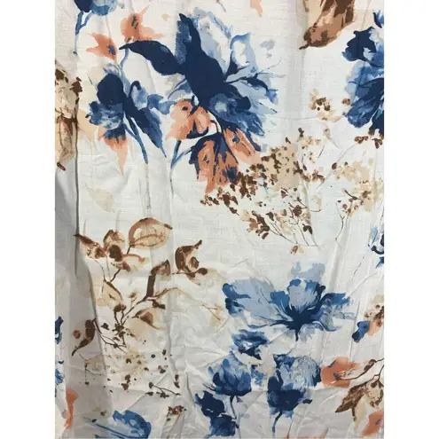 Anne Carson Women's Floral Print Rayon 3/4 Sleeve V-Neck Blouse Multicolor Small