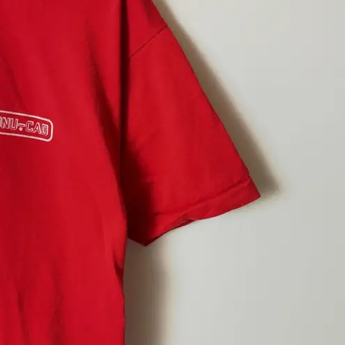 Urban Outfitters Vintage 90s Monu-Cad Computer T-Shirt Red Large Graphic Tee USA 50/50 Unisex thumbnail 6