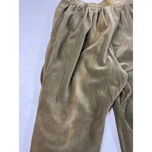 Gianni Versace VTG Women's 8 Olive Green Velour Velvet Pants Pleated balloon Size 32