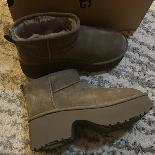 UGG ® Classic Ultra Mini New Heights Boots color Color HICKORY size US 10