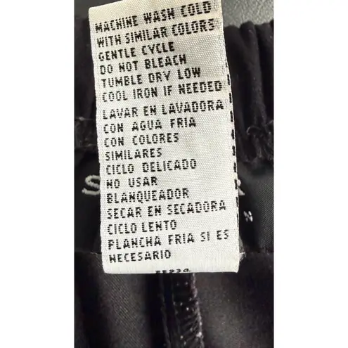 Sag Harbor Women 20W Black Elastic Waist Pleated Wide Leg Pants Casual Comfort