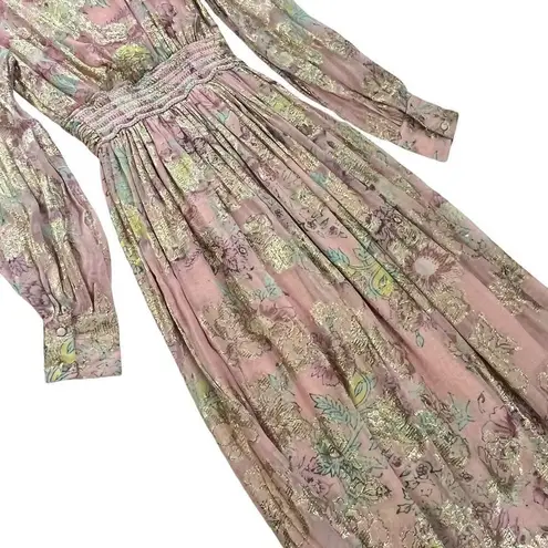 HEMANT AND NANDITA Nora Maxi Dress in Rose Pink Size XS